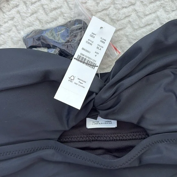 J Crew Long-torso ruched cutout‎ one-piece Size 4 Black - Picture 6 of 8